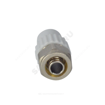 Ниппель PP-R комбинированный белый Дн 20х16 наруж пайка/обжим для PE-X/PE-RT труб VALFEX 10142016