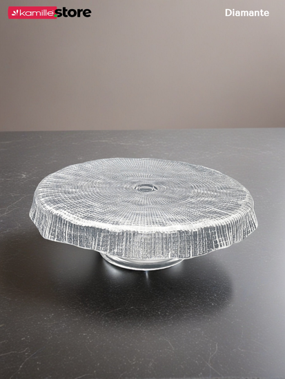 Тортница на ножке 26,5х8,5 см. из стекла, Diamante