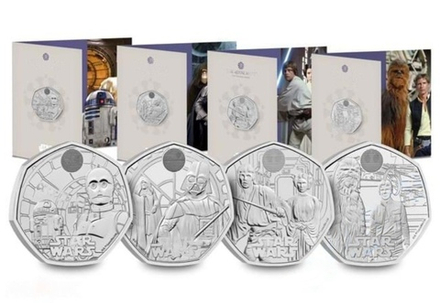 Великобритания 50 пенсов, 2023 - 2024 Звёздные войны набор 4 монеты