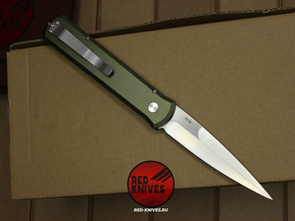 Нож Pro-Tech Godfather - зеленая рукоять, клинок саттин RK/505