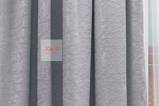 Луи (серый). Шторы из стриженного бархата