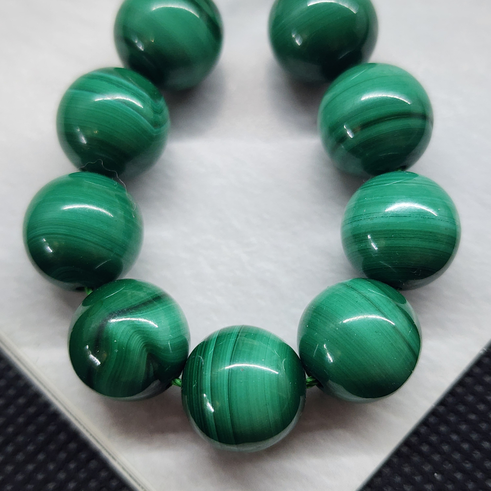 Малахит природный, бусина шар 12мм, штучно