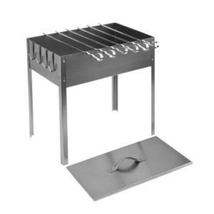 Мангал-коптильня сборная Эконом 400х250х400мм, с 6 шампурами, в гофрокартонной коробке СОКОЛ