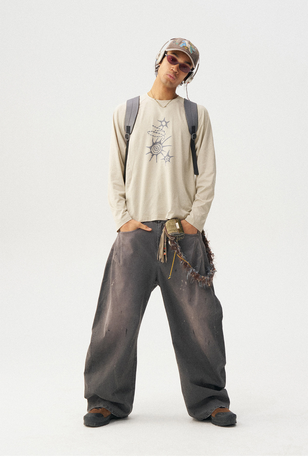 Лонгслив Nothomme Monterest Totem Waffle бежевый