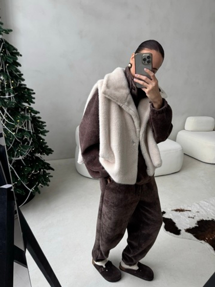 Брюки вельвет-альпака (шоколад)