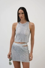 Стразовая юбка Glass Mini Skirt
