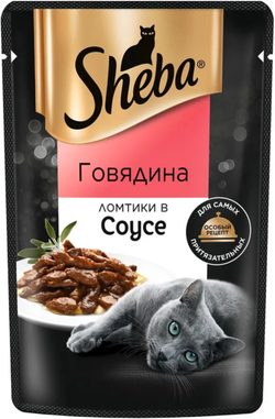 Sheba Pleasure Говядина ломтики в соусе 75г.*28шт.