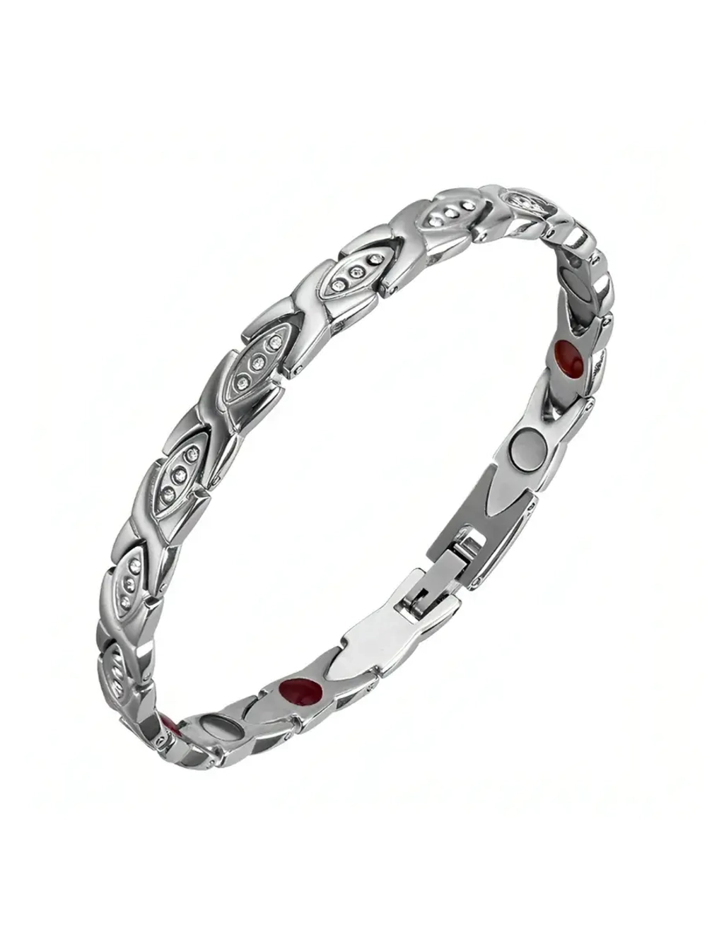 Магнитный браслет из титана с цирконом