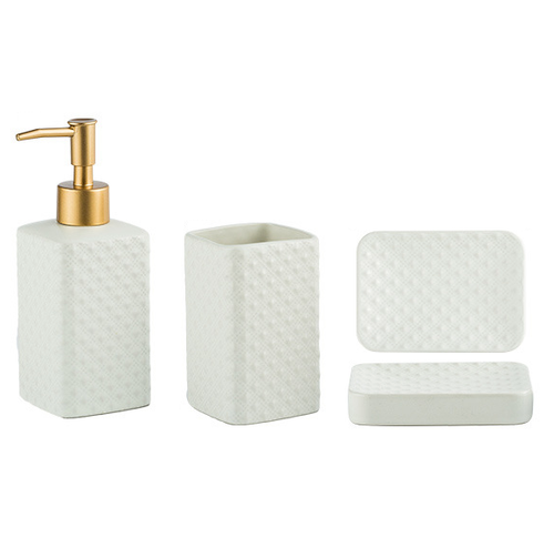 Набор для ванной комнаты, 4 шт, белый
