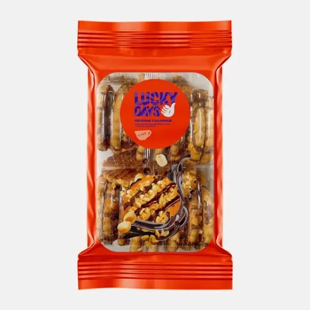 Печенье сахарное с арахисом в кондитерской глазури Lucky Days 330г