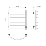 Полотенцесушитель MIXLINE CAPELLA  60х50 (таймер, 253 Вт, 6 перекладин) электрический БЕЛЫЙ