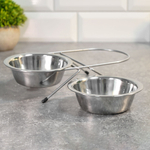 Миска для животных 2шт*180мл на подставке, нерж