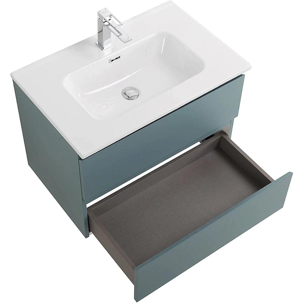 Тумба с раковиной BelBagno 70 KRAFT 39-700/390-2C-SO-AO+BB700/390ETL голубая матовая