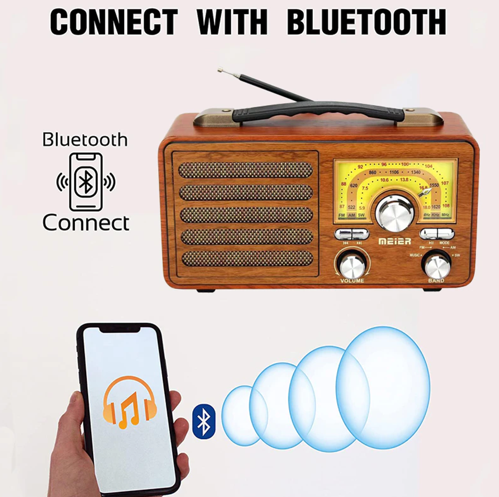 Радиоприемник Meier M-1912BT +MP3 плеер Retro