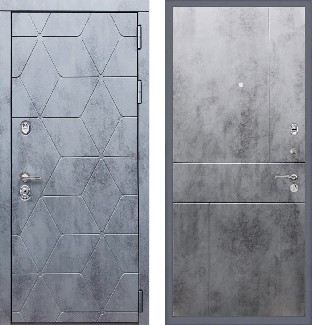 Входная металлическая дверь Рекс 28 Бетон темный / ФЛ-290 Бетон темный 16мм (одинаковый цвет снаружи и внутри)