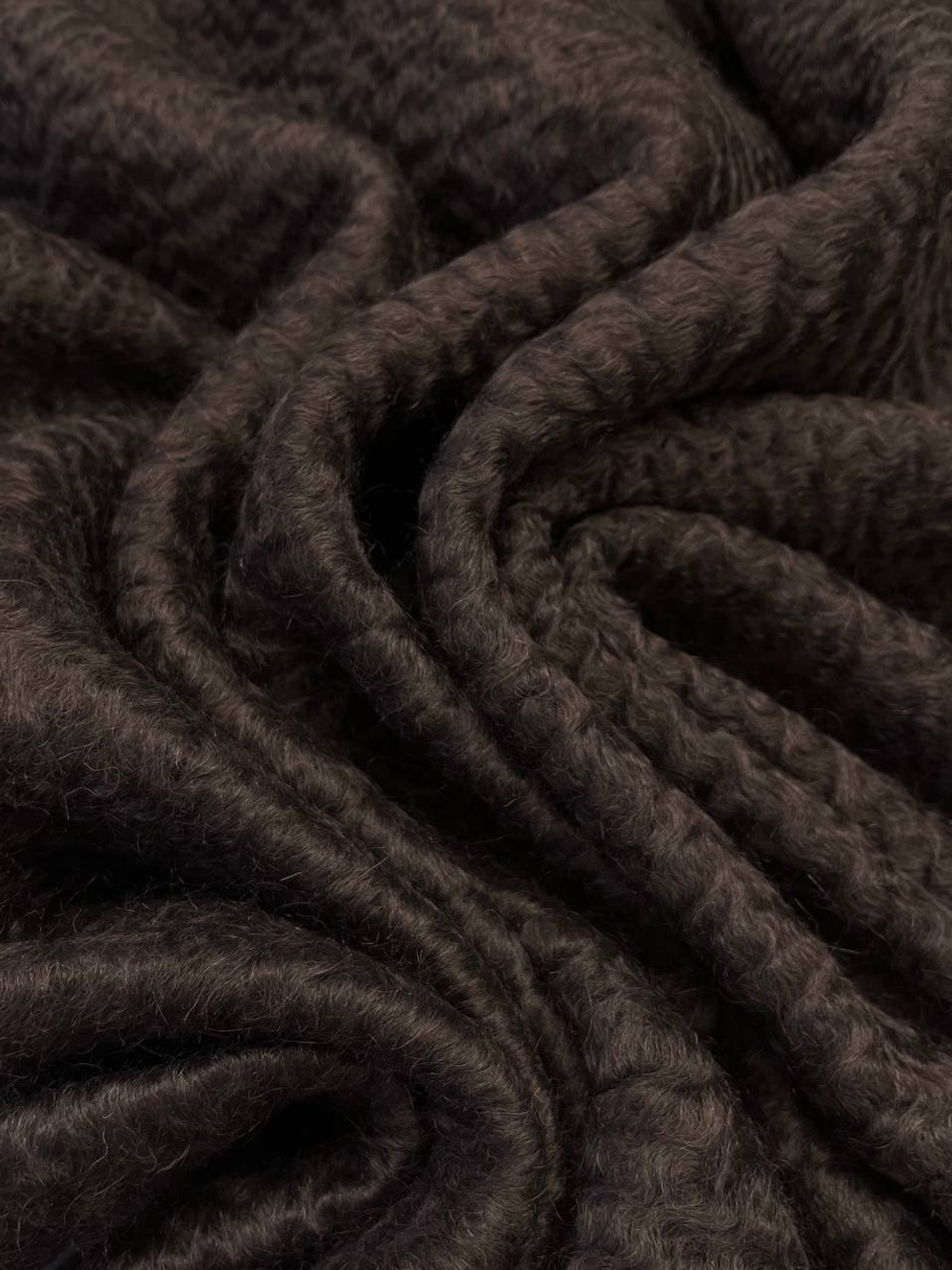 Трикотаж мохер с шерстью и хлопком Laurent Garigue темно-шоколадный