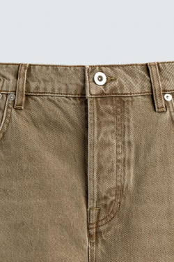 ZARA ДЖИНСЫ RELAXED FIT, РЫЖЕВАТО-КОРИЧНЕВЫЙ