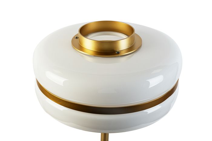 Лампа настольная из белого стекла Garda Decor 60GD-9258T