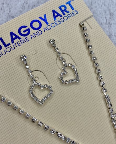 Комплект украшений, серьги + колье