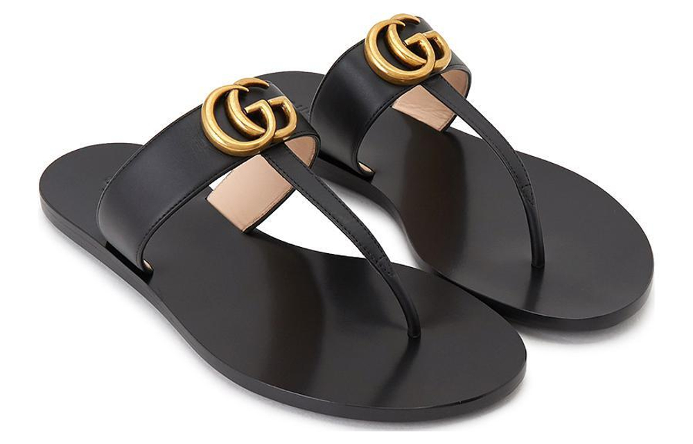 GUCCI Gucci logo Flip Flops Women's Black