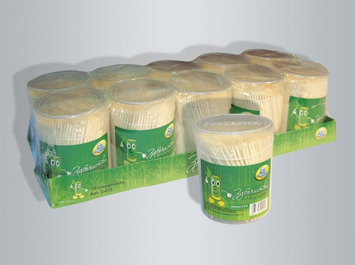 Зубочистки в банке 500шт/банка, 6 банок/упак, 60упак/кор