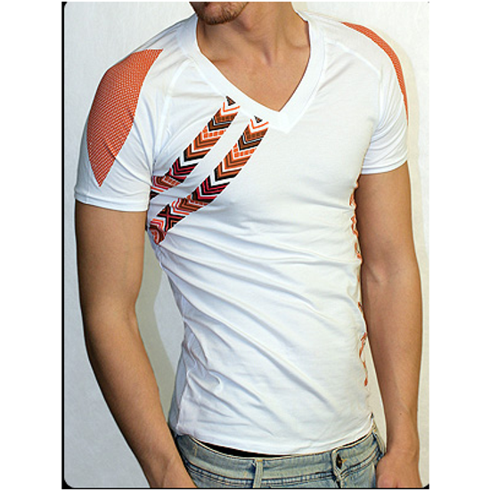 Мужская футболка белая с коричневым рисунком Doreanse 2575