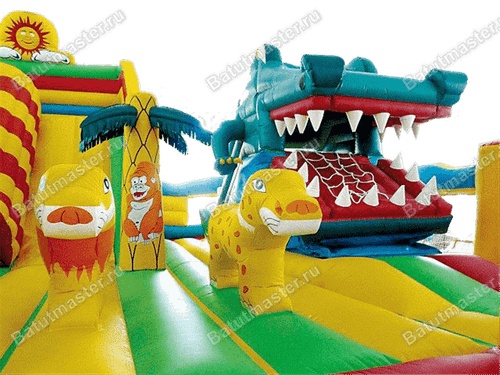 Надувной батут "Мульти-сафари крокодил"