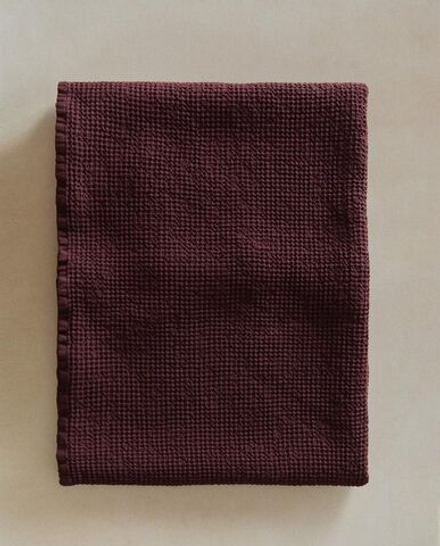 Zara Home - Мини вафельное банное полотенце, бургундия, 30х50 см