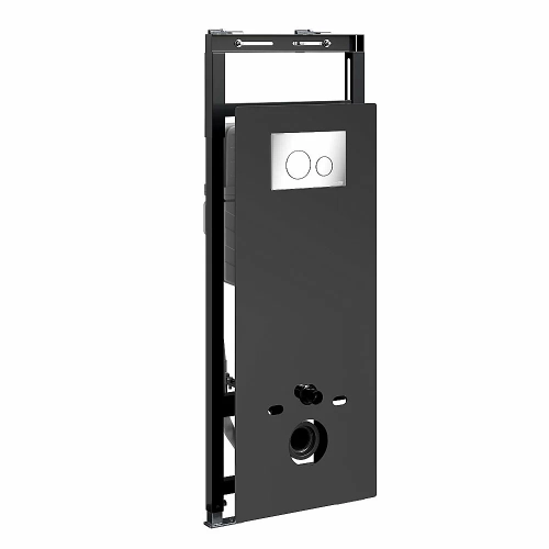 Инсталляция для унитаза WasserKraft Salm 27TLT.010.ME.BL.CH02 черная панель/кнопка хром