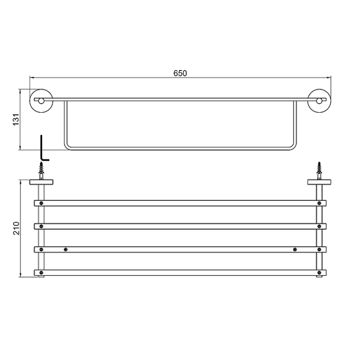Полка для полотенец Aquatek Бетта AQ4615CR Хром