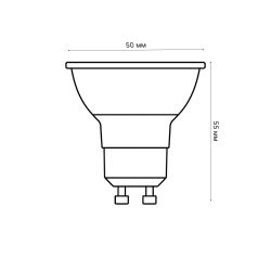 LED-JCDR-7W-NW-GU10-NR Лампа светодиодная. Форма JCDR. матовая. Серия Norma. Белый свет 4000K. Картон. ТМ Volpe