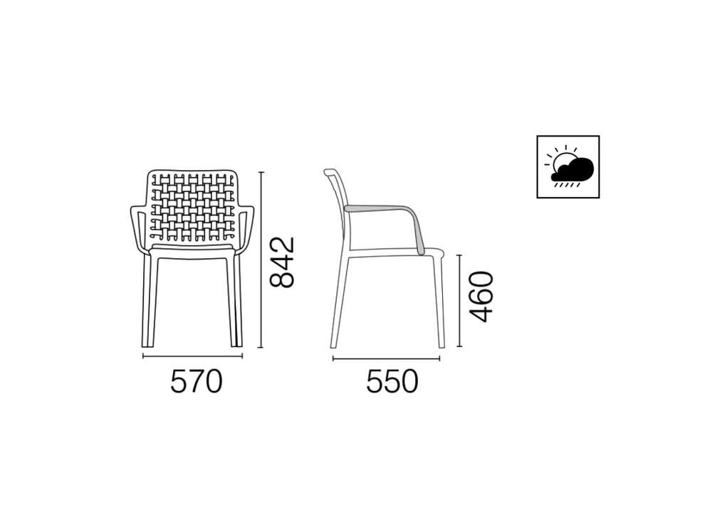 Кресло пластиковое Papatya Fame-K, песочный