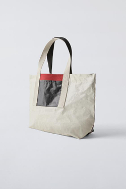 ZARA РАЗНОЦВЕТНАЯ СУМКА-ШОПЕР, ЦВЕТ ЛЬДА