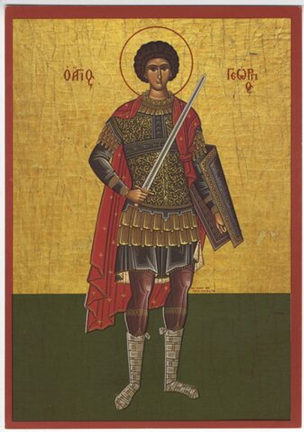 Икона великомученик Георгий (ростовой): 140х100 (Греция)