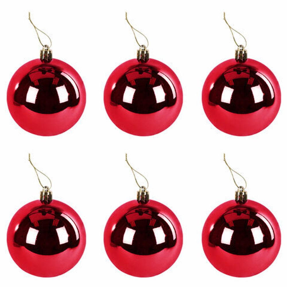Шары ёлочные 24 шт., 5 см, "Eden Colors", пластик, цвет: красный/жемчужный, ЗОЛОТАЯ СКАЗКА, 591978