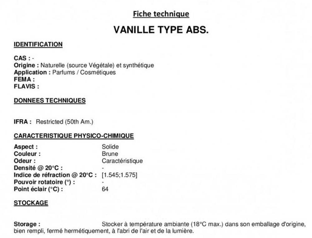 VANILLA TYPE ABS / ВАНИЛЬ ABS