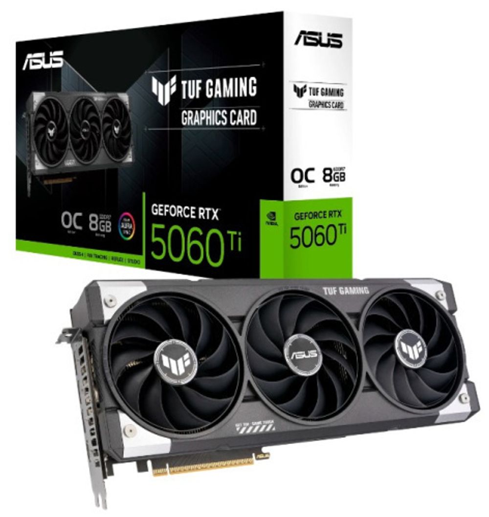 Видеокарта ASUS GeForce RTX 5060 TI TUF GAMING OC (TUF-RTX5060TI-O8G-GAMING)