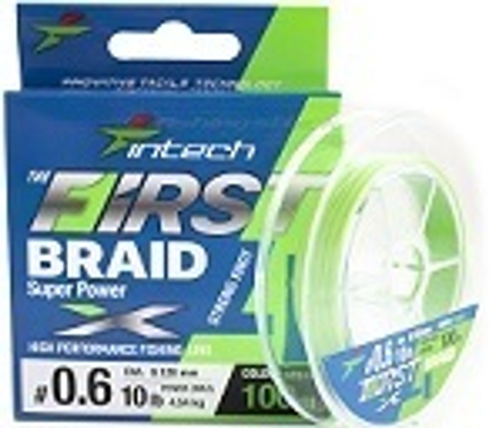 Шнур Intech First Braid X4 150м 0.128мм 4.54кг Green