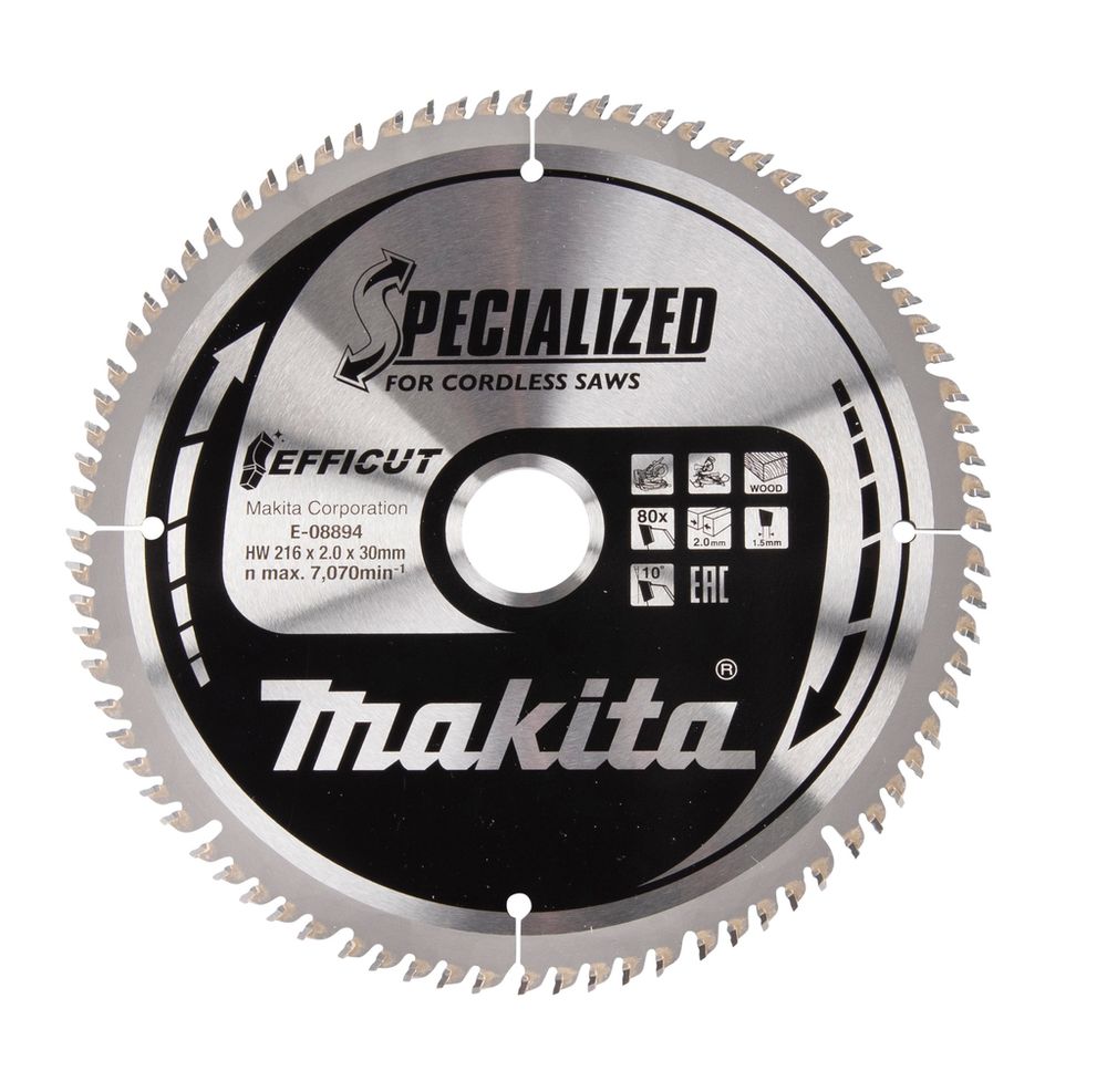 Пильный диск Makita по дереву EFFICUT 216x30x1.5x80T E-08894