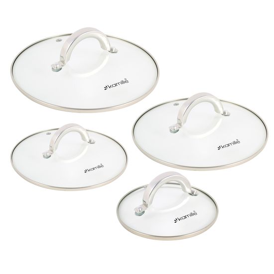 Набор кастрюль 8 предметов из нержавеющей стали Kamille KM-5637S (1,0 л; 1,8 л; 2,5 л; 3,8 л)