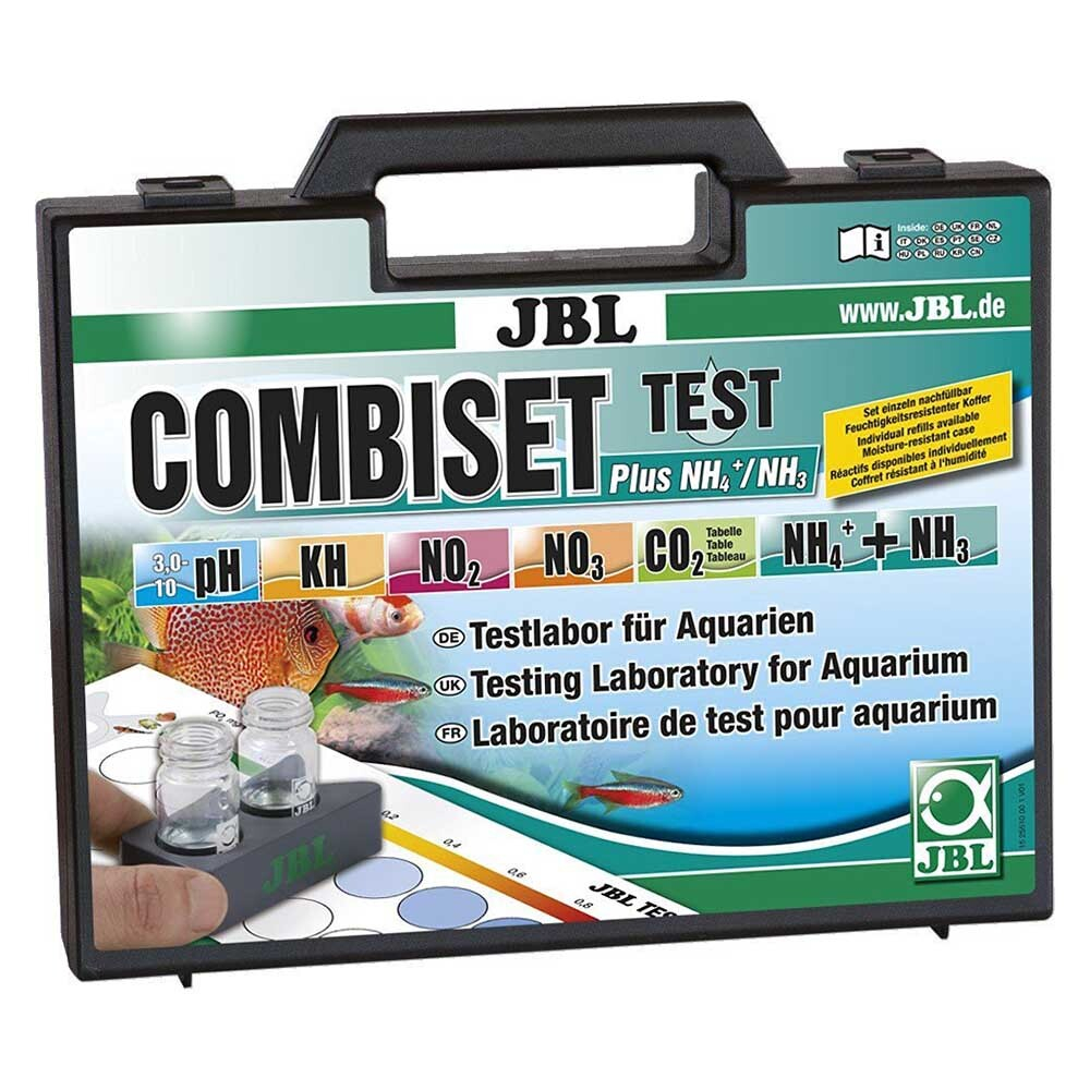 JBL Test Combi Set Plus NH4 - набор из 8 тестов (pH, kH, CO2, NO2, NO3, NH3, NH4) для аквариумов в чемоданчике