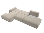 Диван угловой Лига-036 НПБ Модерн Лонг левый угол МИКРОВЕЛЬВЕТ Бежевый