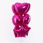 F Шар 18"/46 см, Сердце Фуше фуксия (БГ-15)