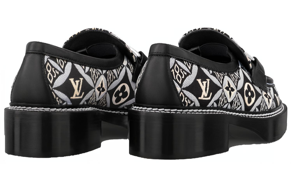 LOUIS VUITTON Lv Academy Shoes "Black With Monogram" Women"s