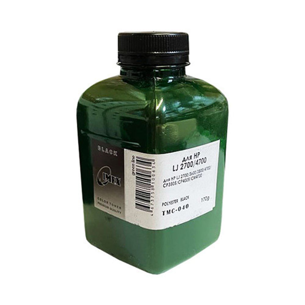 Тонер для HP Color LJ 2700/3600/3800/4700/CP 3505/4005/CM4730 (170гр, черный, Polyester, TMC040 IMEX) Green Line