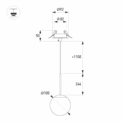 Светильник SP-BEADS-HANG-BUILT-T-R100-8W Warm3000 (BK, 180 deg, 230V) (Arlight, IP20 Металл, 5 лет) 056419