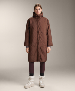 Oysho Длинная утепленная водоотталкивающая куртка FELLEX® с AEROGEL, темно-коричневый