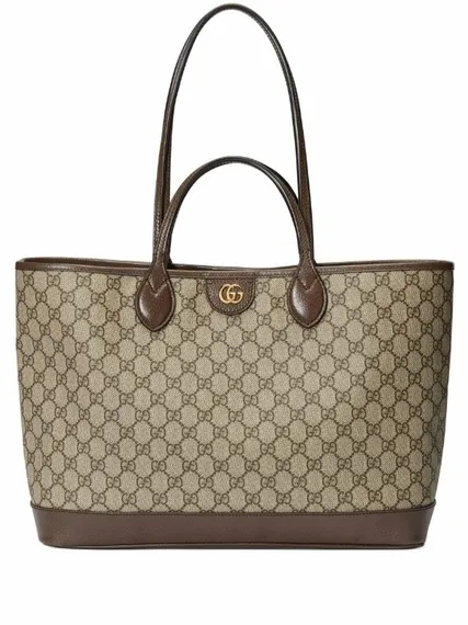 Сумка-тоут Gucci Ophidia среднего размера бежевый