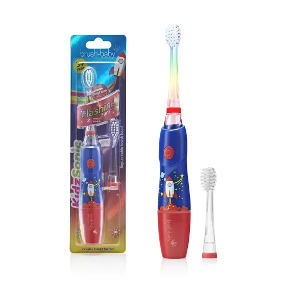 Зубная щетка электрическая Brush-Baby KidzSonic звуковая Ракета от 3 лет