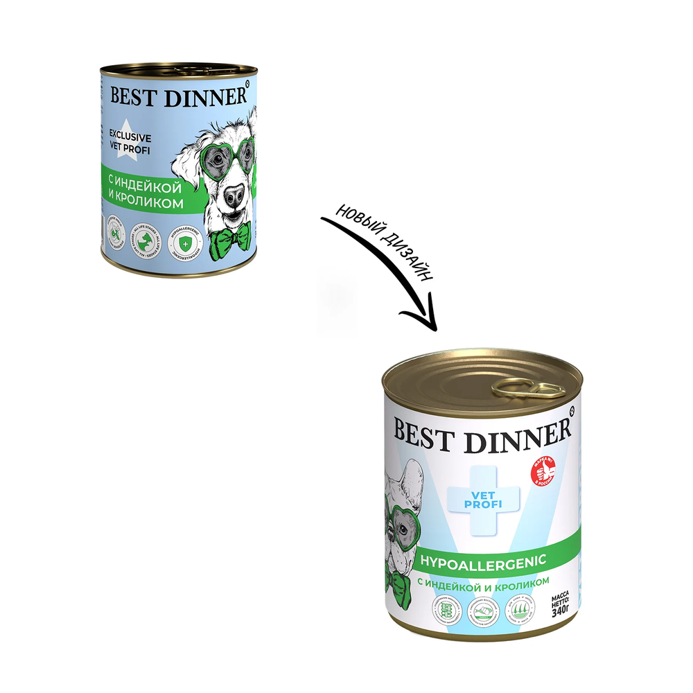 Best Dinner Exclusive Vet Profi Hypoallergenic С индейкой и кроликом для собак